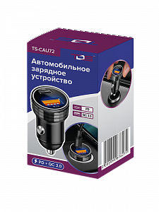TDS TS-CAU72 ЗУ авто USB (QC3.0 + PD20W,3000mA)